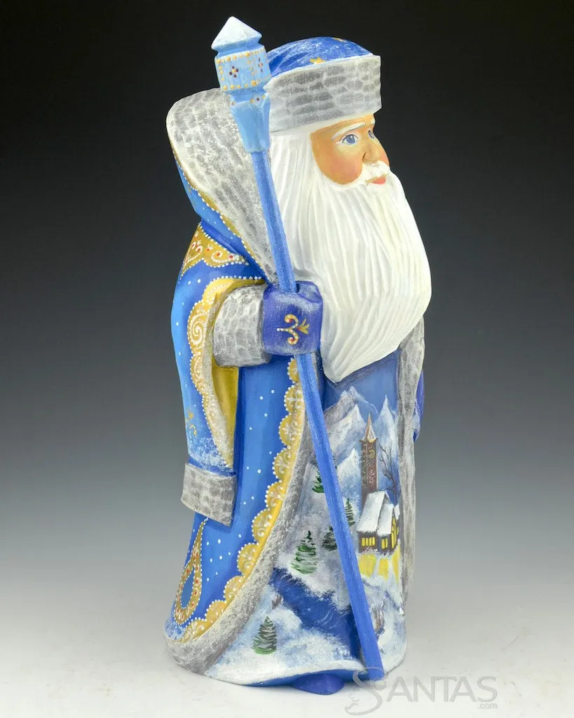 10 inch Blue and Gold Scenic Russian Santa