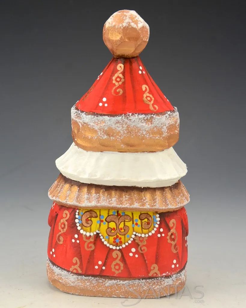 5.5 inch Festive Red Carved Russian Santa