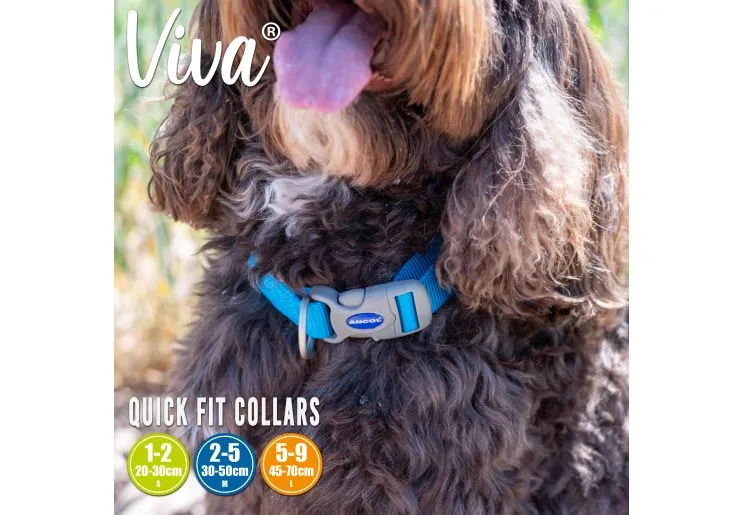 Ancol - Viva Nylon Adjustable Collar - Lime - Small (20-30cm)