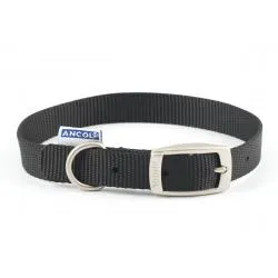 Ancol - Viva Nylon Buckle Collar - Black - Size 4 (35-43cm)