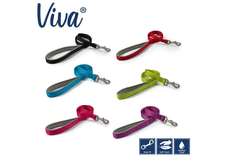 Ancol - Viva Nylon Padded Snap Lead - Blue - 100cm x 25mm (Max 75kg)