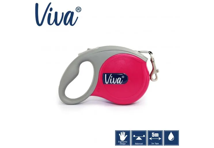 Ancol - Viva Retractable 5m Lead - Purple - Large