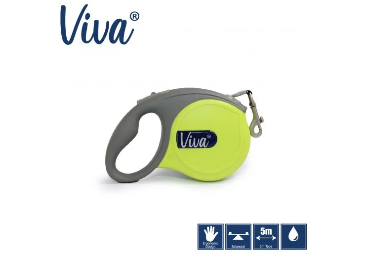 Ancol - Viva Retractable 5m Lead - Purple - Large