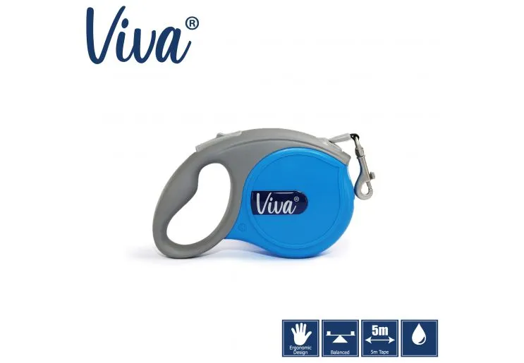 Ancol - Viva Retractable 5m Lead - Purple - Large