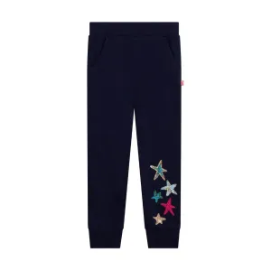 Billieblush Embroidered Star Sequins Navy Jogging Bottom