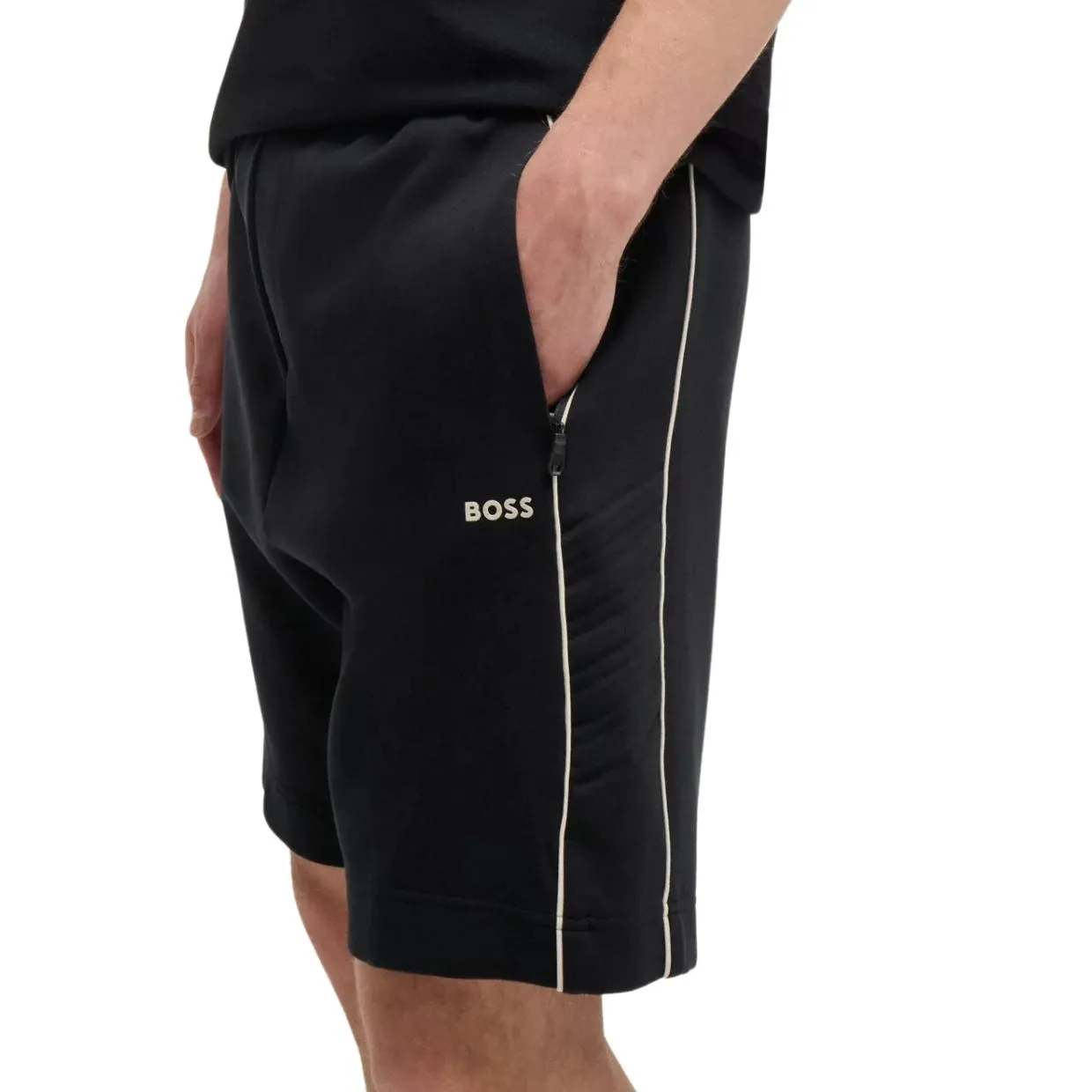 BOSS Embossed Artwork Headlo 1 Black Sweat Shorts