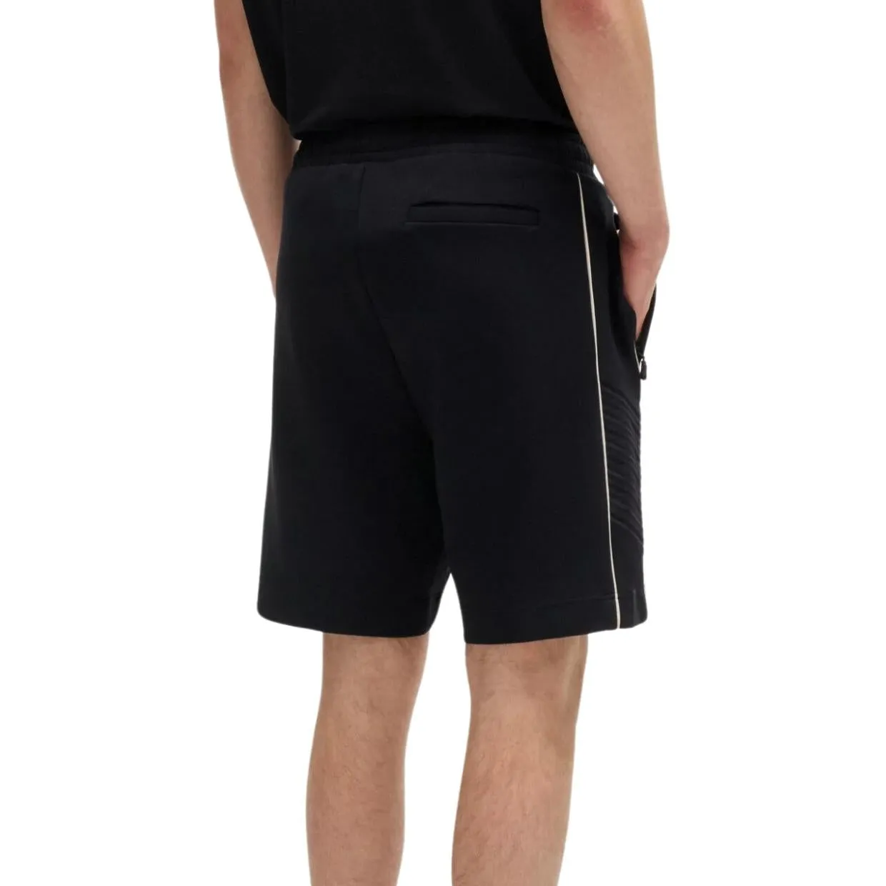 BOSS Embossed Artwork Headlo 1 Black Sweat Shorts