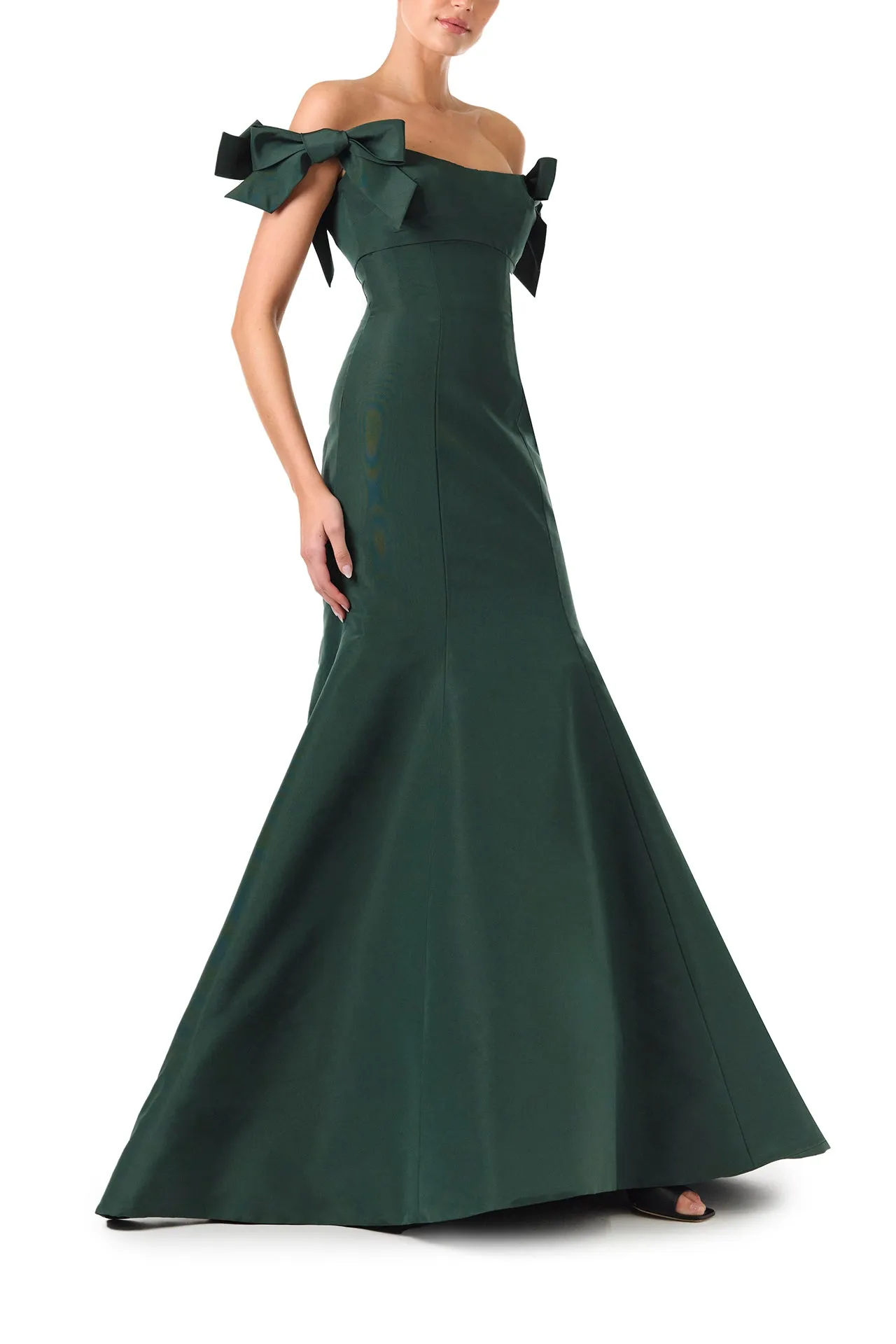 Bow Sleeve Trumpet Gown