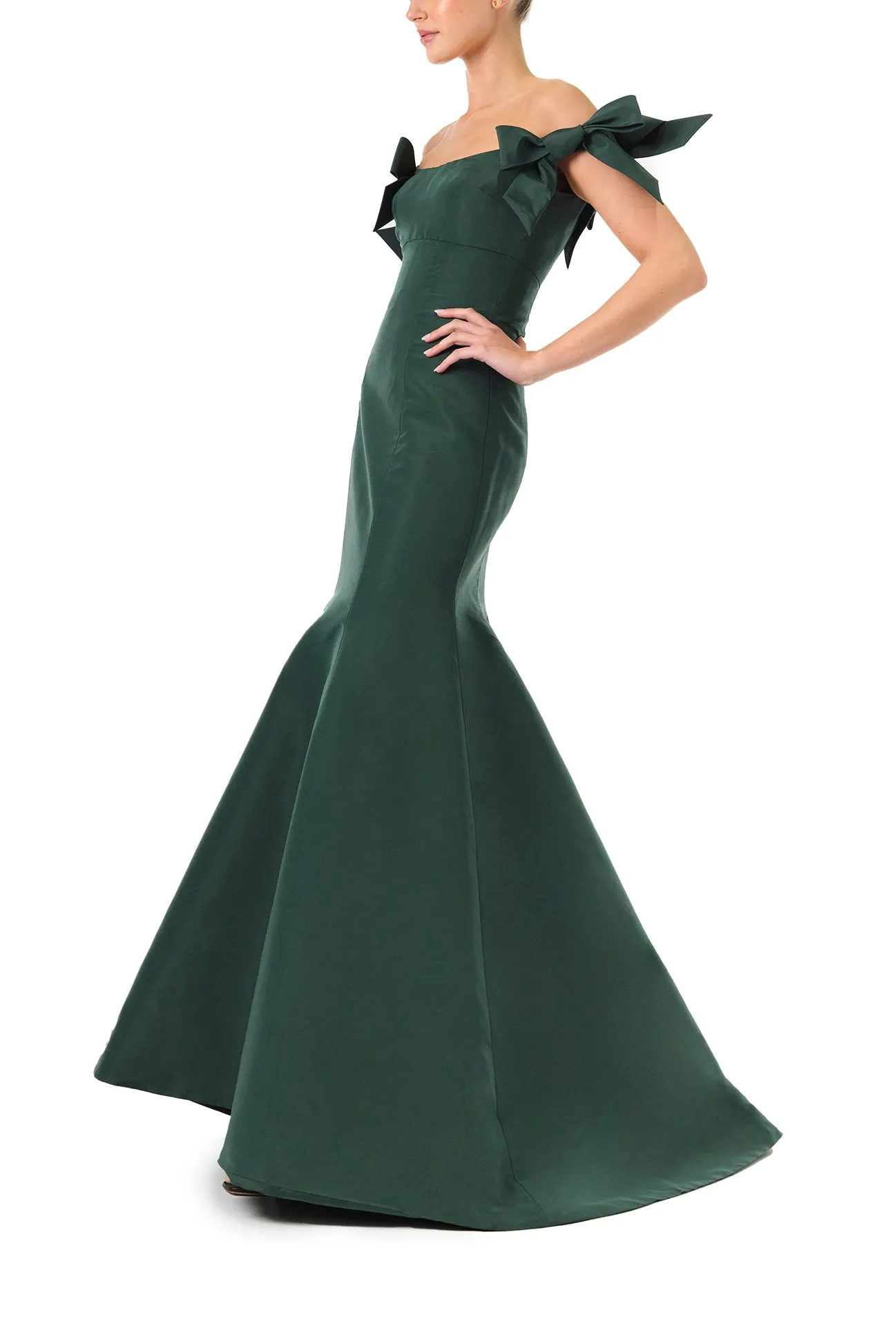 Bow Sleeve Trumpet Gown