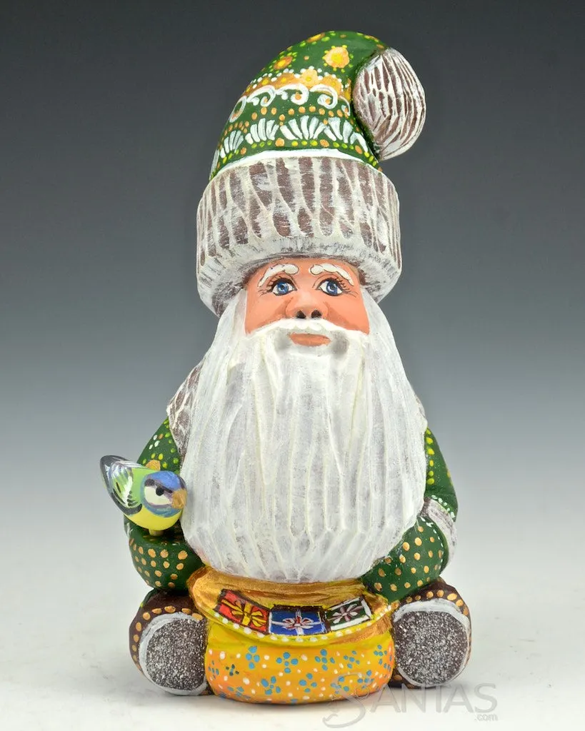 Decorative Green Sitting Russian Santa