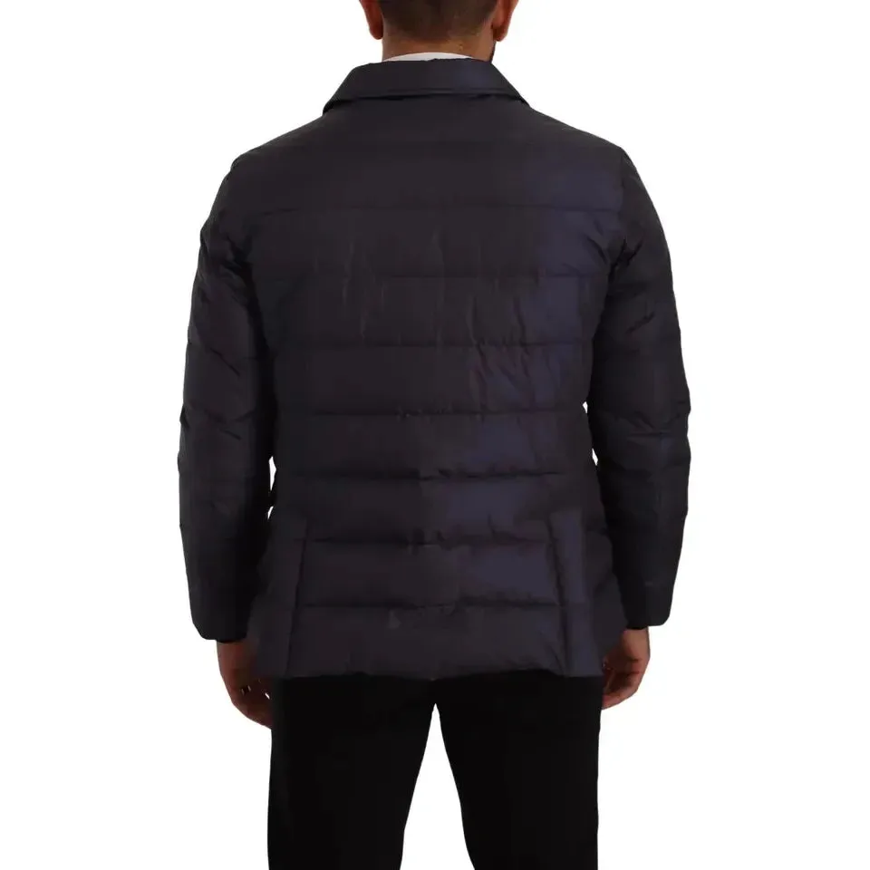 Dolce & Gabbana Elegant Dark Blue Silk Blend Jacket