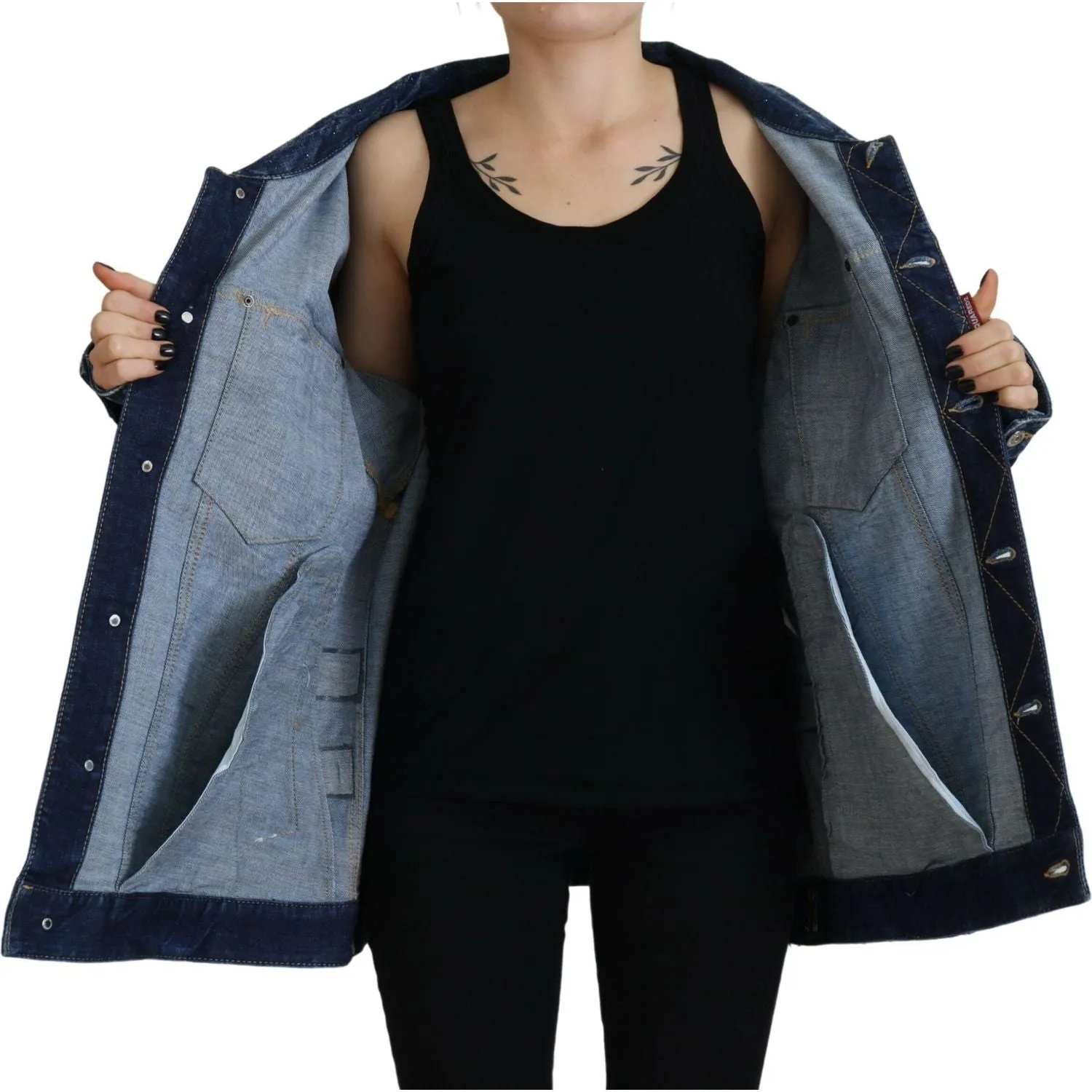 Dsquared² Blue Distressed Collared Denim Jacket