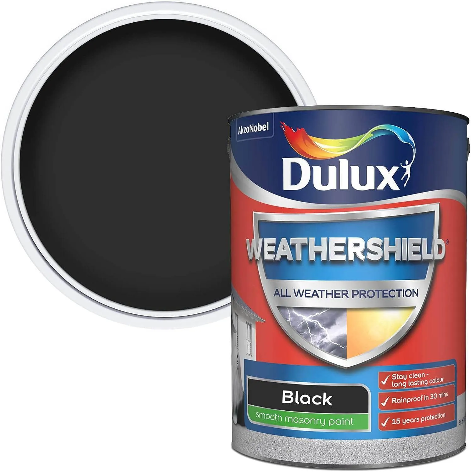 Dulux Weathershield 2.5L Masonry Paint - Black