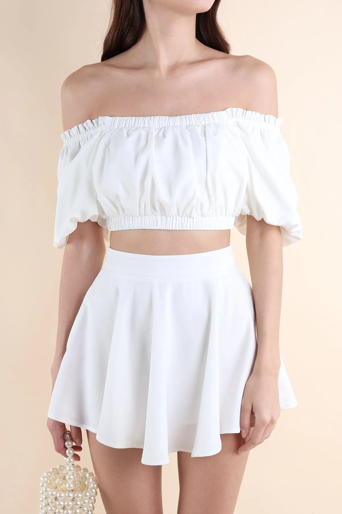 ELLAMAE 2-PC SKORTS SET IN WHITE