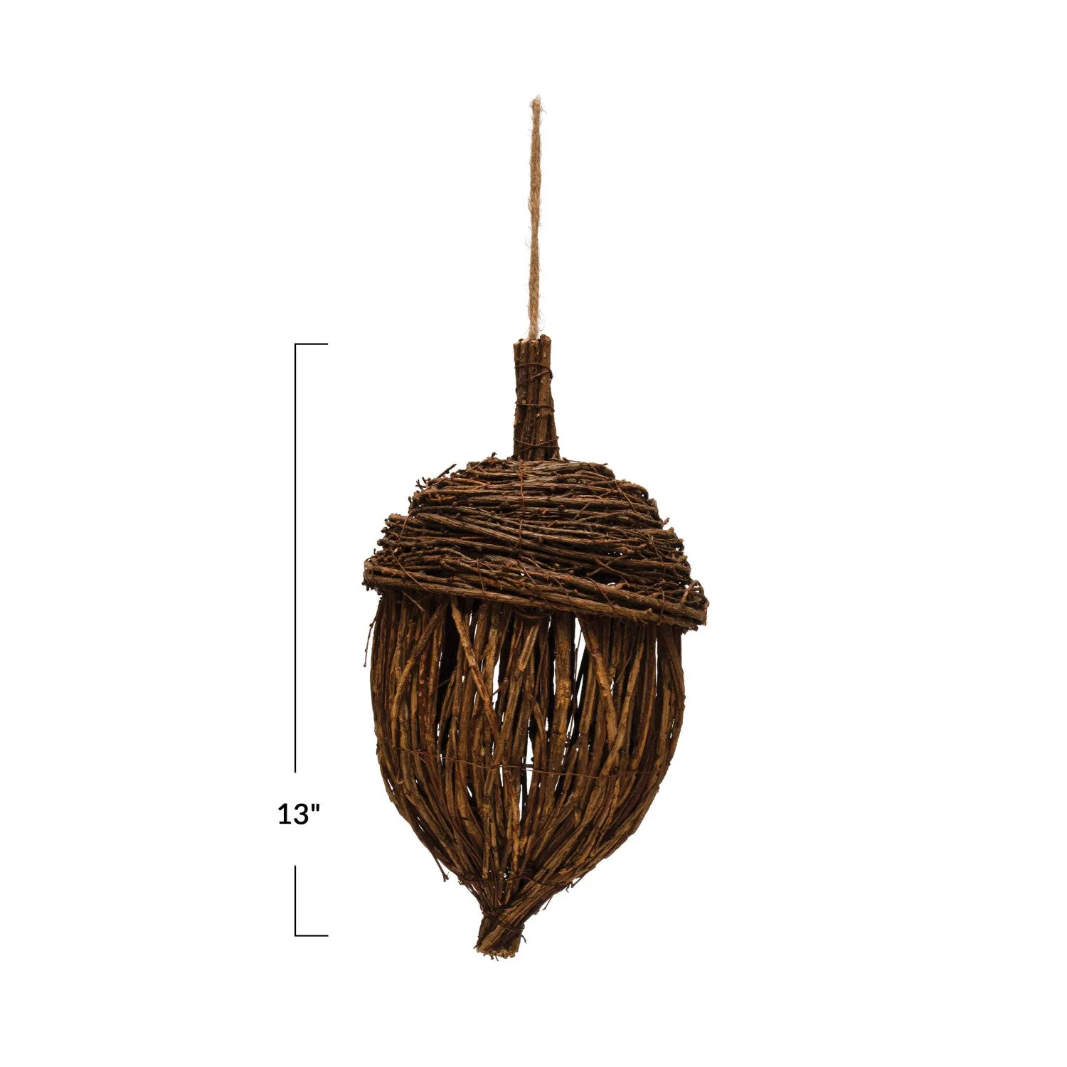 Hand-Woven Rattan Acorn Ornament