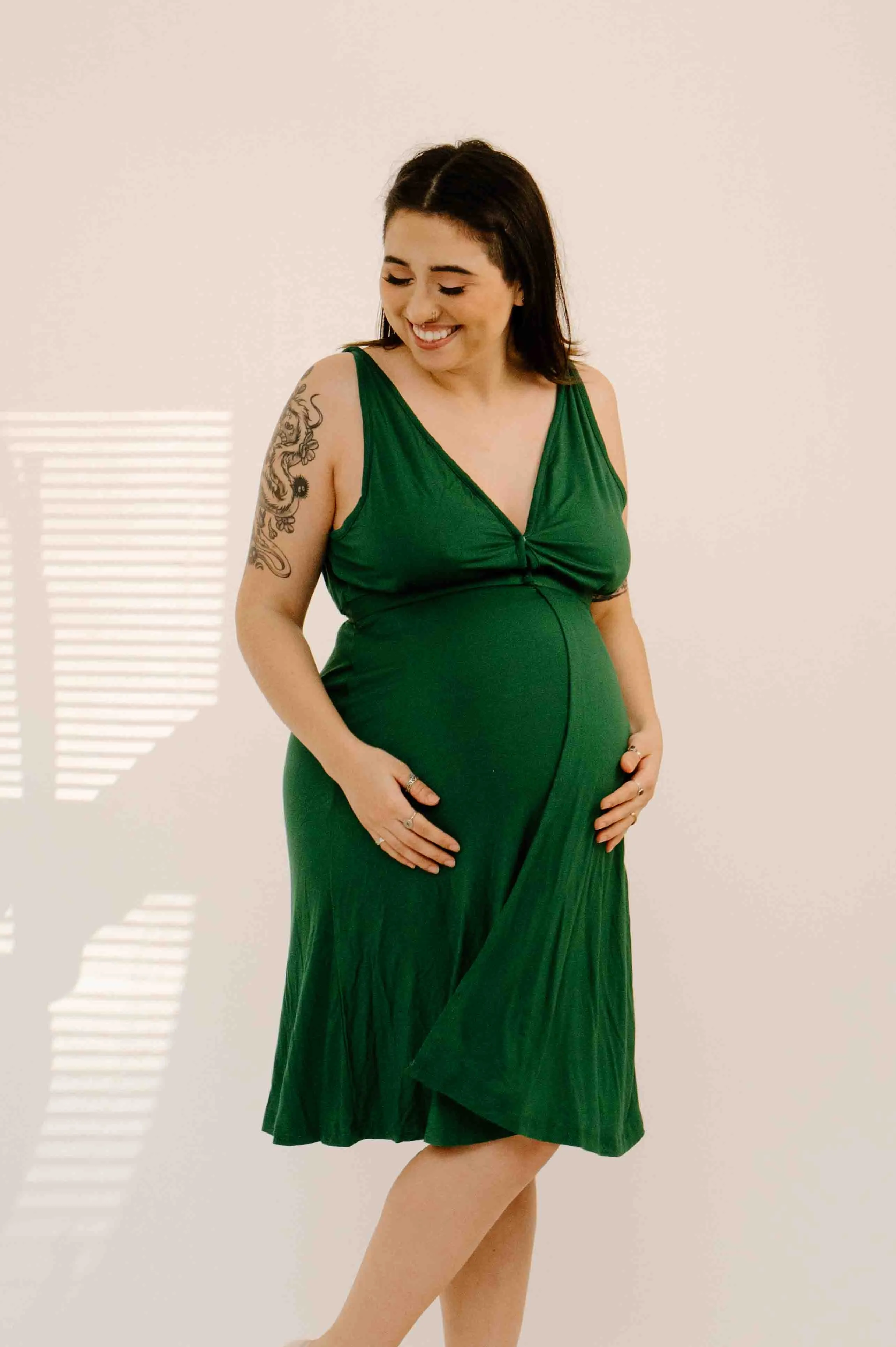 Juliet Labor & Postpartum Gown in Emerald