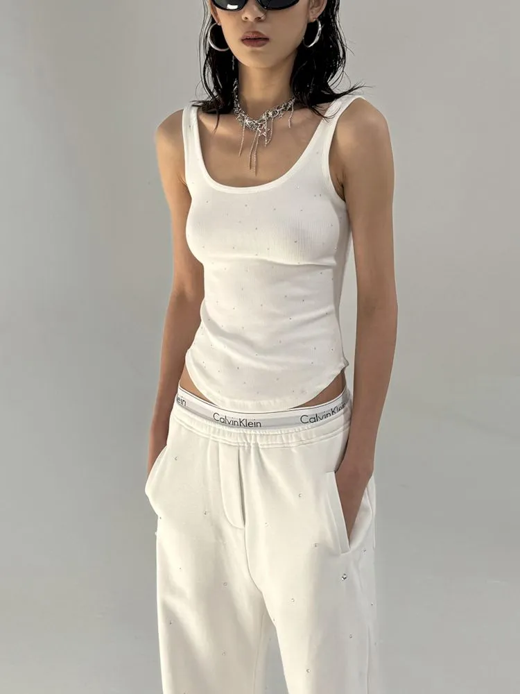 Large U Neck Rounded Hem Tank Top【s0000007353】