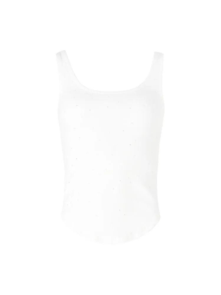 Large U Neck Rounded Hem Tank Top【s0000007353】