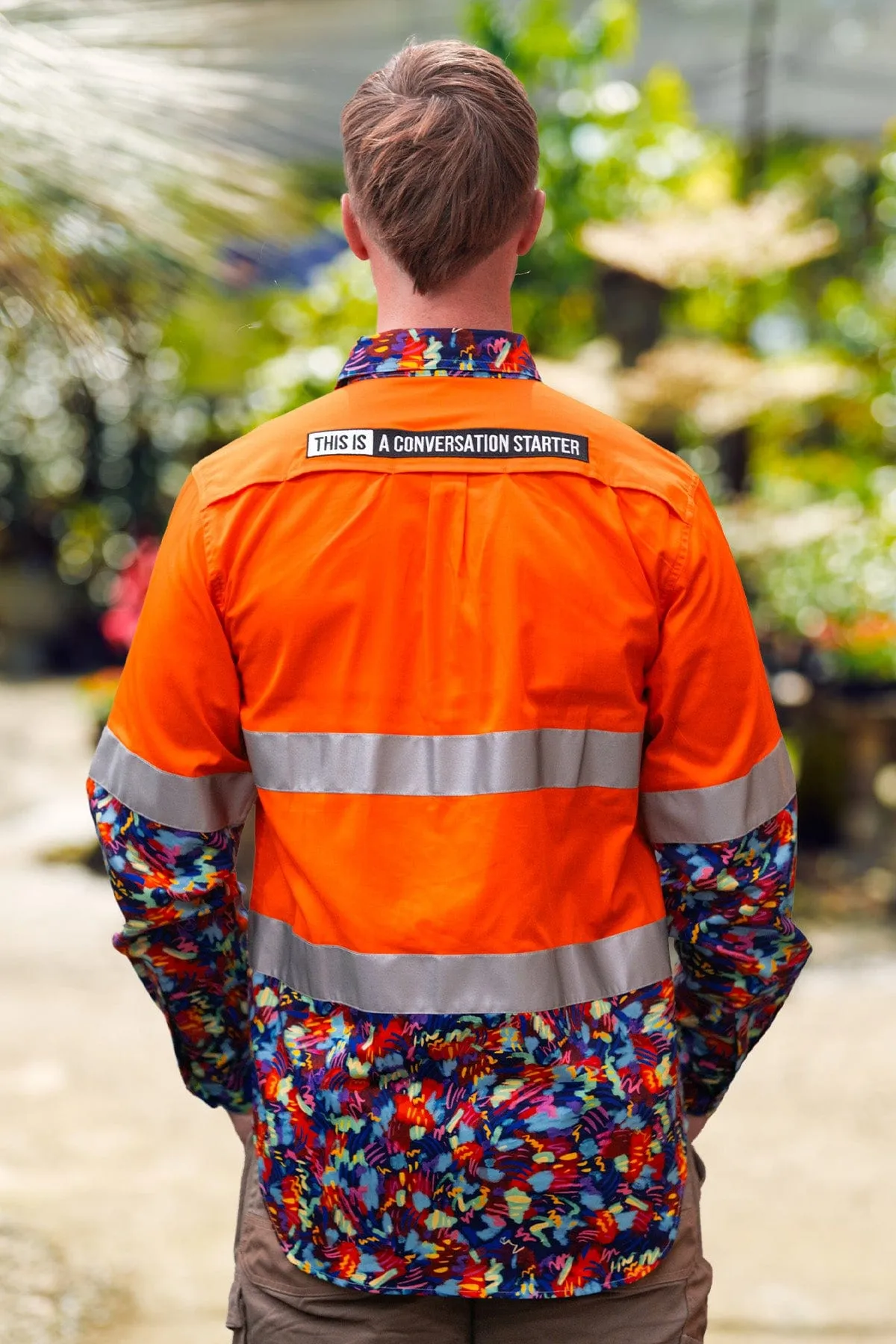 Men's Artsy Fartsy Orange Day/Night Hi Vis 2.0 Full Button Workshirt