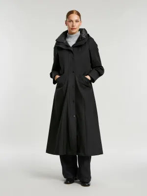 Molly Pleated Waterproof Black Raincoat