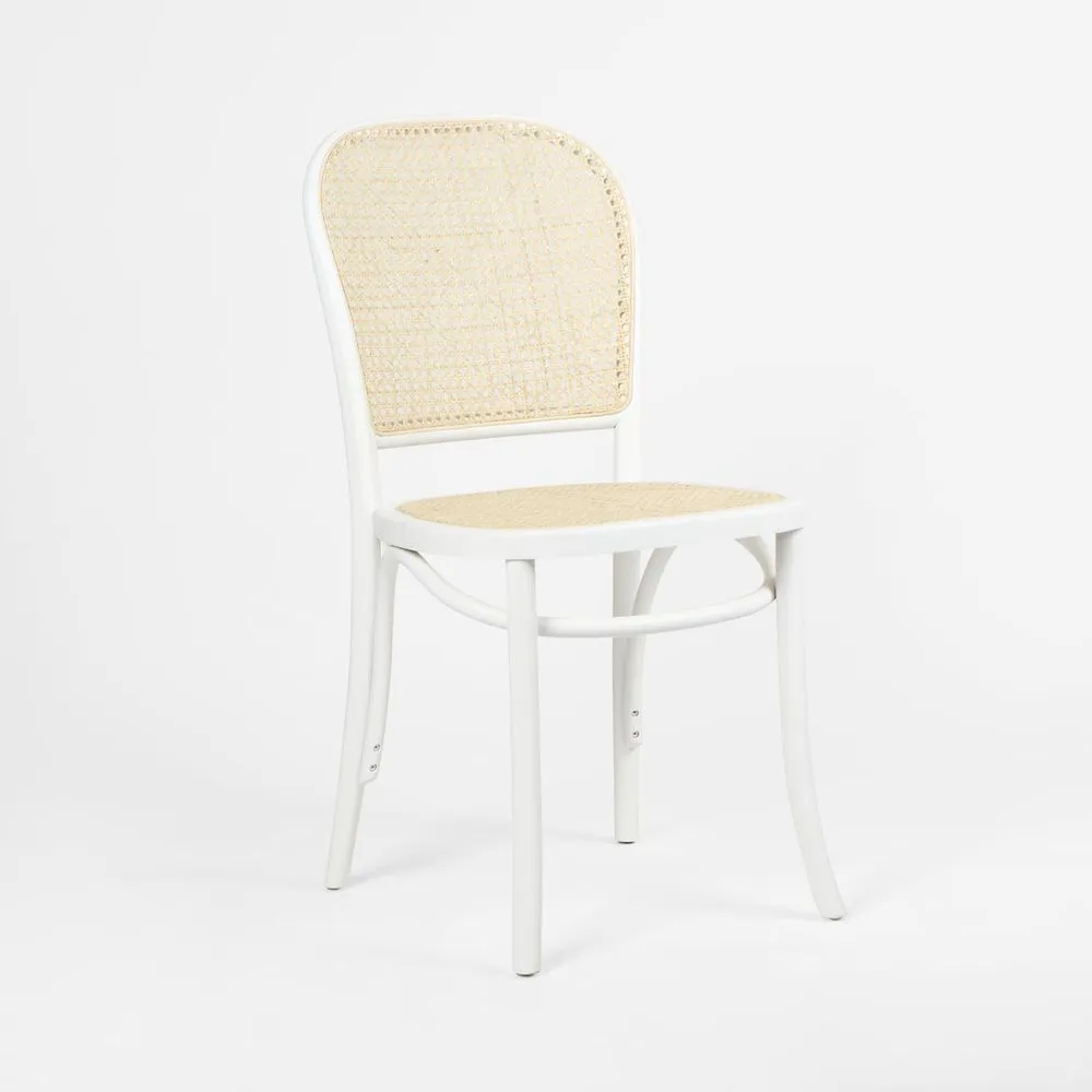 Nook Dining Chair White Frame Natural Seat