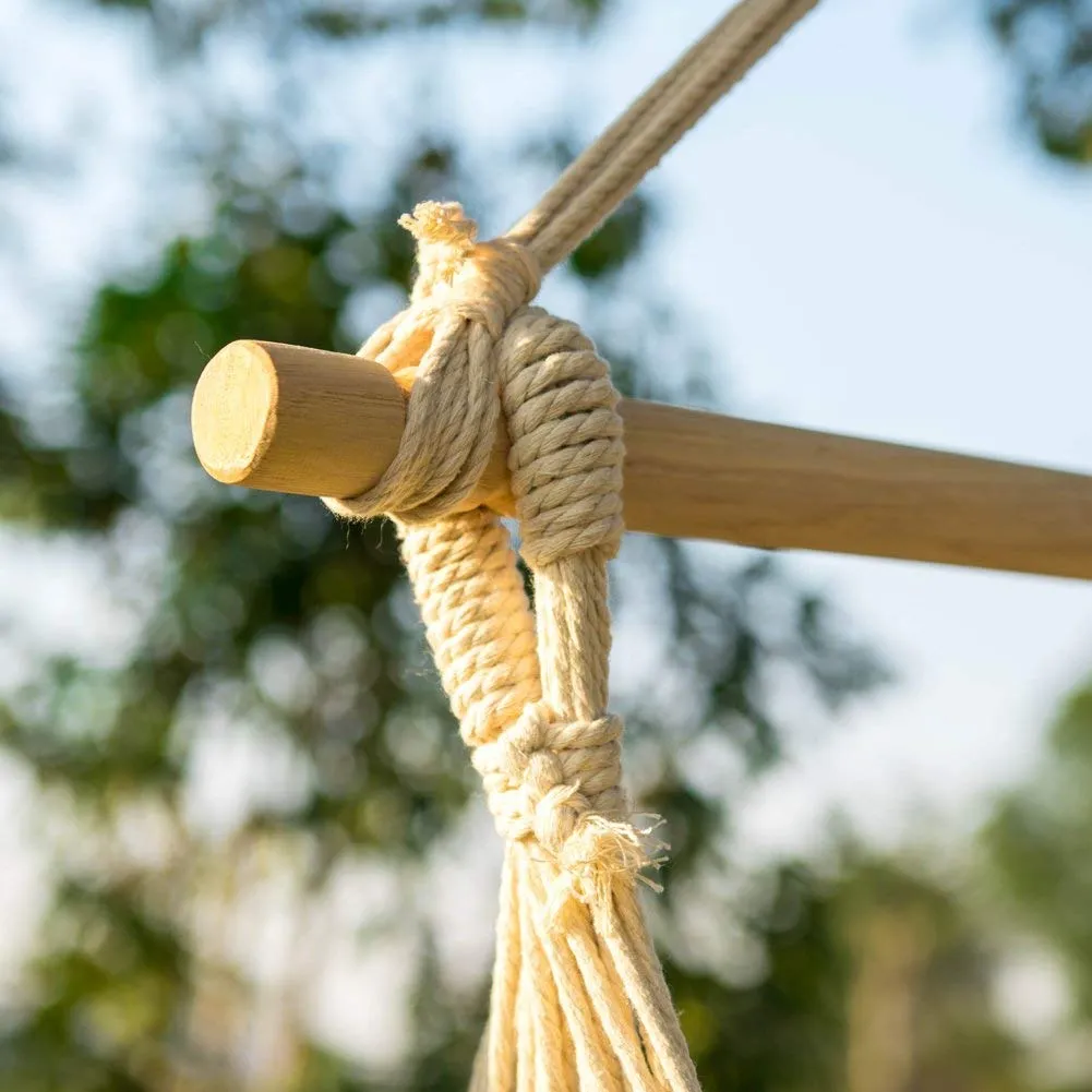 Off White Hanging Rope Hammock Chair - Lelly Q