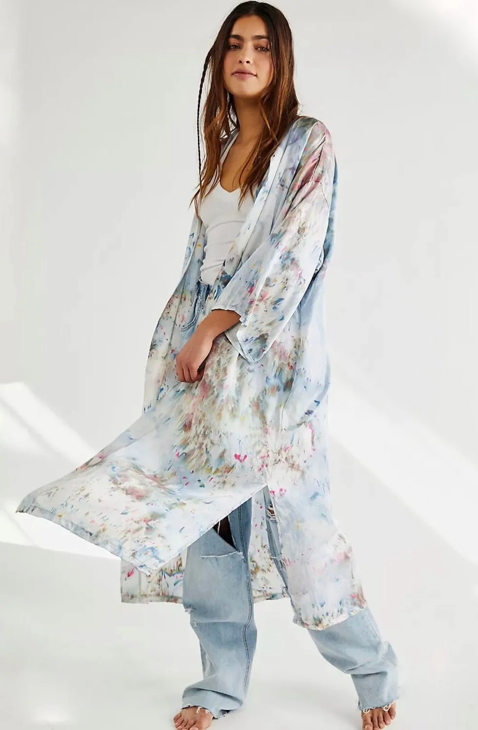 Silk Kimono in Waterlily