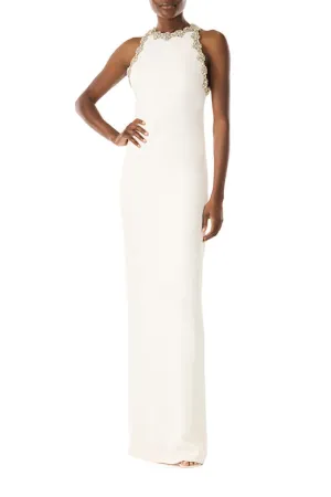 Sleeveless Jewel Neck Gown