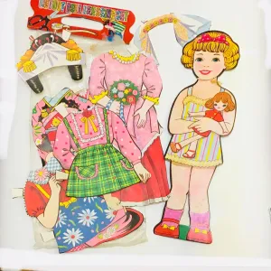 Vintage Cut Out Doll Dressing Set