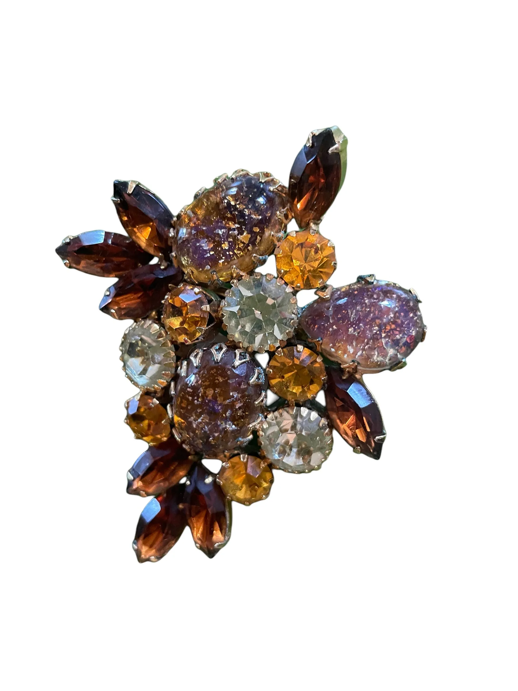 Warm Tone Rhinestone Brooch