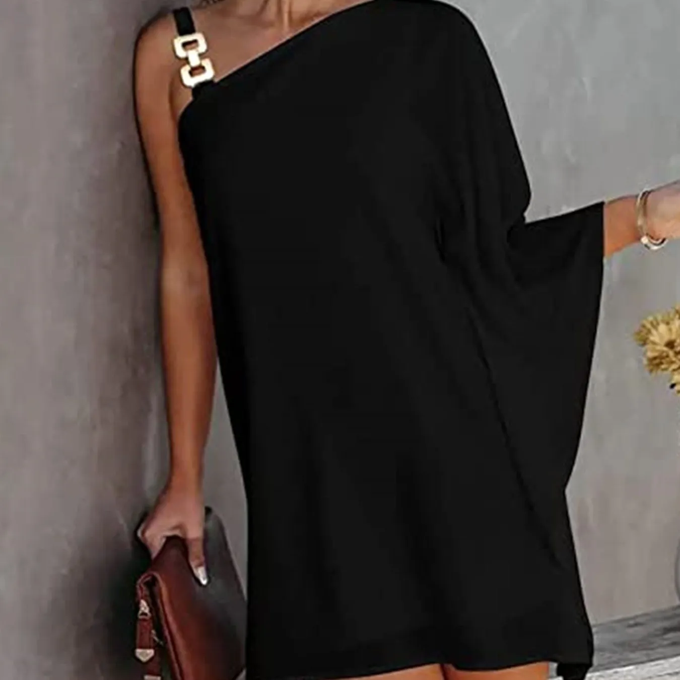 Women's Dresses Summer Batwing Long Sleeve Casual Cold Shoulder Evening Party Dresses