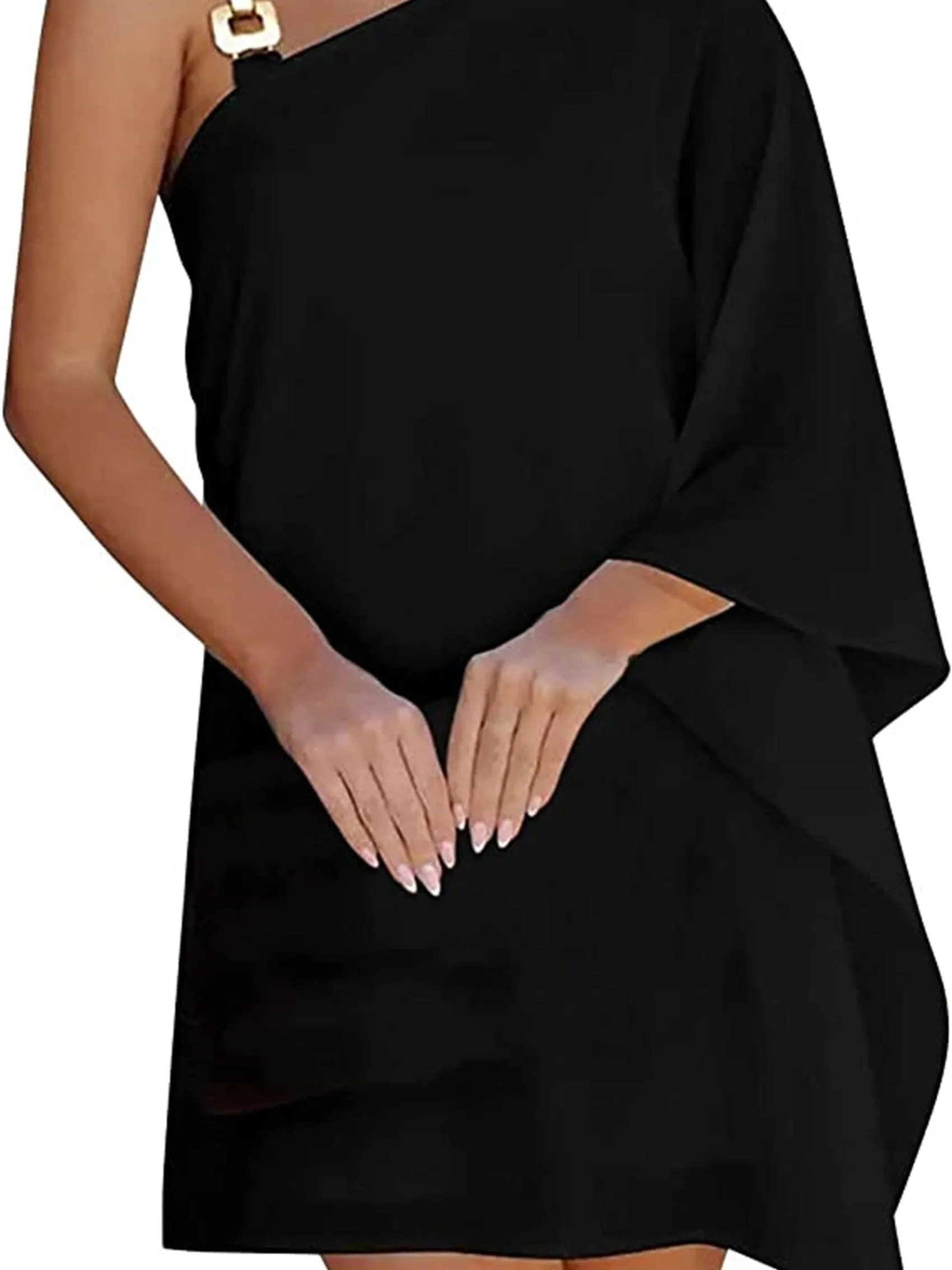 Women's Dresses Summer Batwing Long Sleeve Casual Cold Shoulder Evening Party Dresses