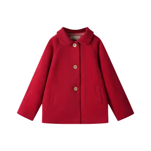 WOOL JACKET WITH SIDE POCKETS-RED